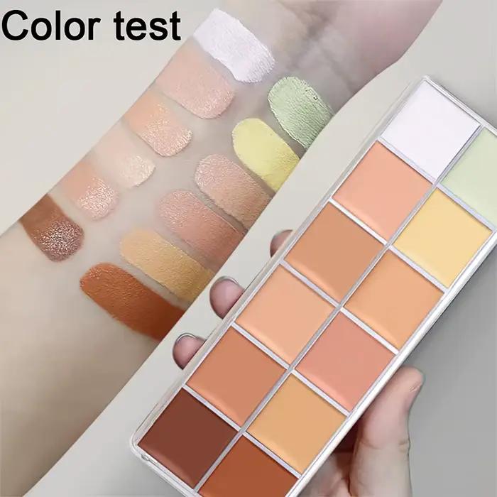 Palette de correcteurs correctrice de 12 couleurs avec brosse anti-cernes