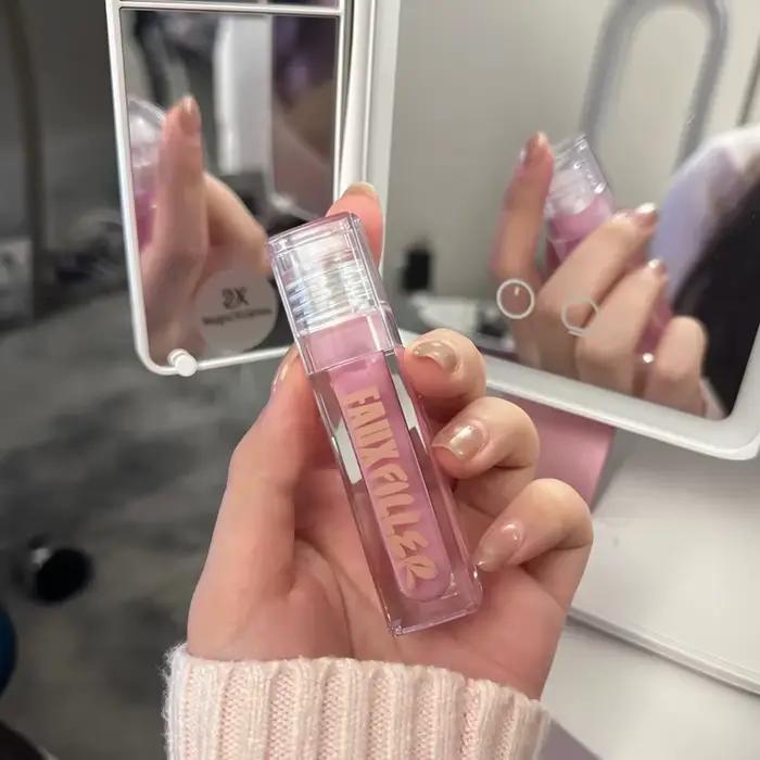Nouvelle Poudre Compacte Matifiante 8 Couleurs, Contrôle du Sébum, Imperméable, Poudre Libre Naturelle, Maquillage Longue Durée, Gloss Hydratant pour les Lèvres