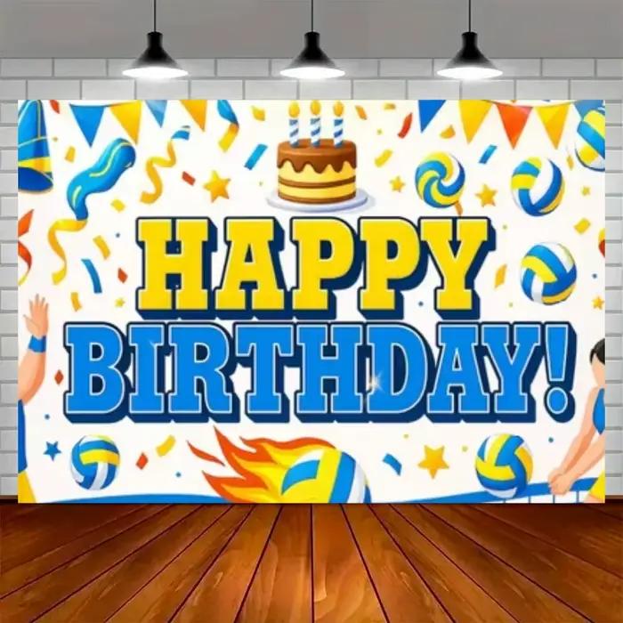 Décor de fond sur le thème du volley-ball, pour fête d'anniversaire sur la plage, salle de fitness, couloir, ou comme accessoire de bannière