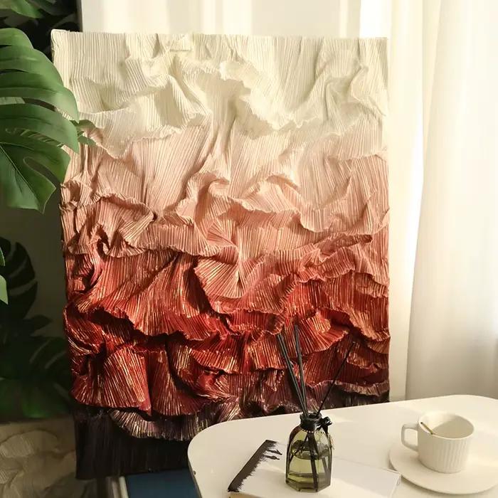 ATA YAKE-Tissu de style plissé nickel é, version améliorée, forme créative, matériel de décoration de scène DIY marijuana