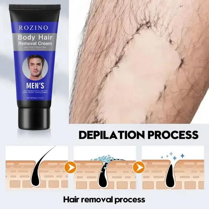 Crème Épilatoire pour le Visage pour Homme, Indolore, pour le Corps, Épilation du Visage, Soins de la Barbe, Nettoyage du Visage