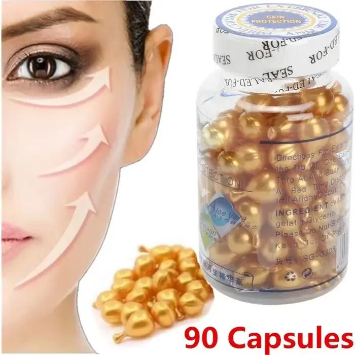 Capsules d'extrait de vitamine E pour rides instantanées