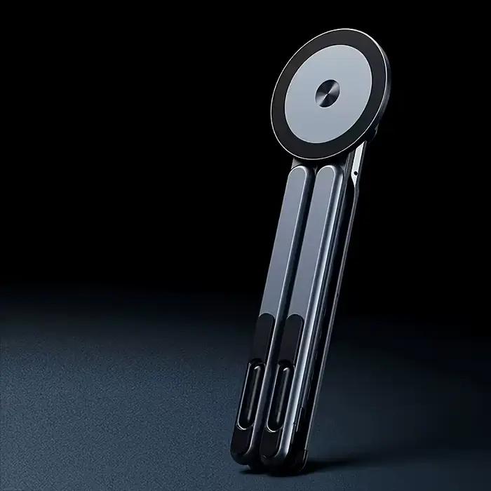 Support pour téléphone portable et ordinateur portable avec base magnétique et réglage de hauteur à 8 niveaux, adapté pour iPad et téléphone portable magnétique
