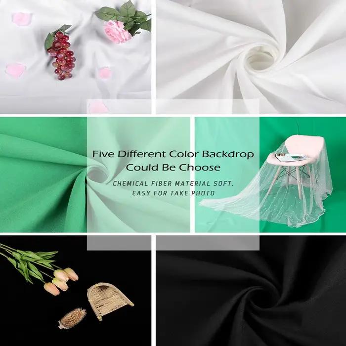 Toile de fond lisse verte, blanche et noire pour tournage vidéo, écran de photographie Chromakey