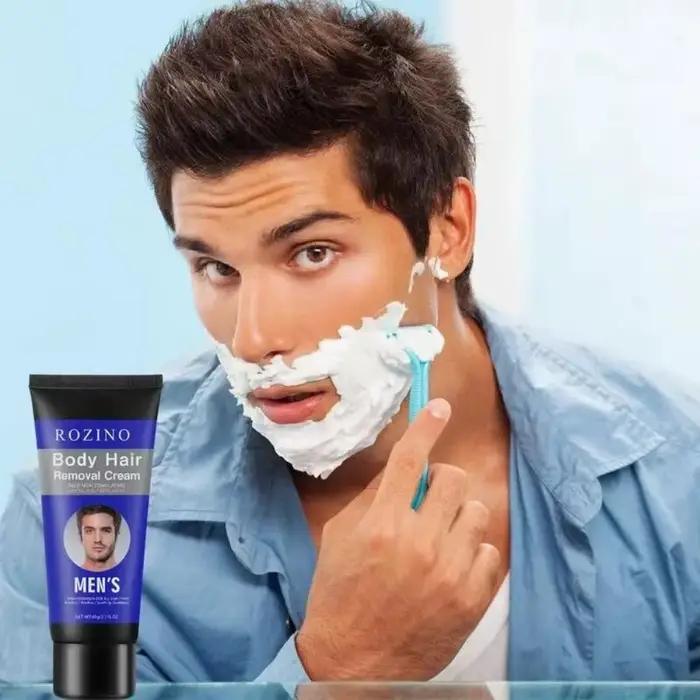 Crème Épilatoire pour le Visage pour Homme, Indolore, pour le Corps, Épilation du Visage, Soins de la Barbe, Nettoyage du Visage