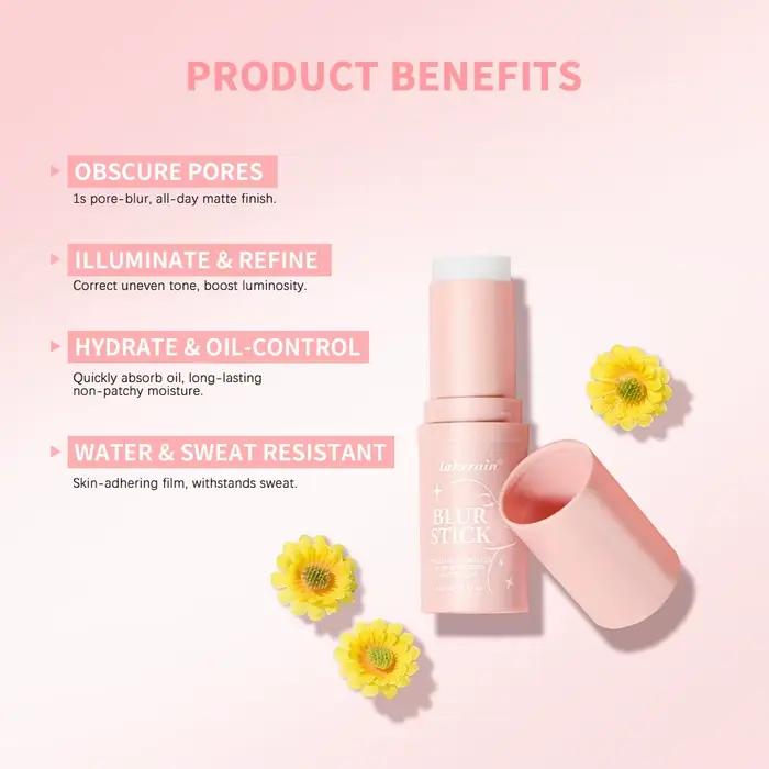 Bâton Flou Peau de Bébé Gomme Instantanée Pores Apprêt Maquillage Longue Durée Contrôle Huile Hydratant Finition Mate Flou Pores Maquillage Occasions Spéciales