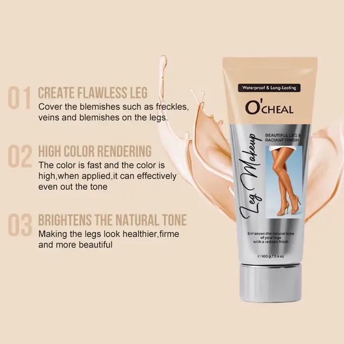 OCHEAL 100ml beauté jambe crème maquillage corps couverture longue durée imperméable correcteur peau ton blé Tan marron fond de teint liquide