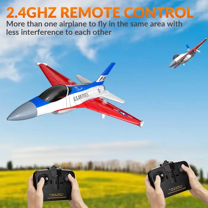 Avion de html F16 Falcon 2.4G 2CH RC avec Lumières Cool, Jouets en Mousse, Cadeaux pour Garçons