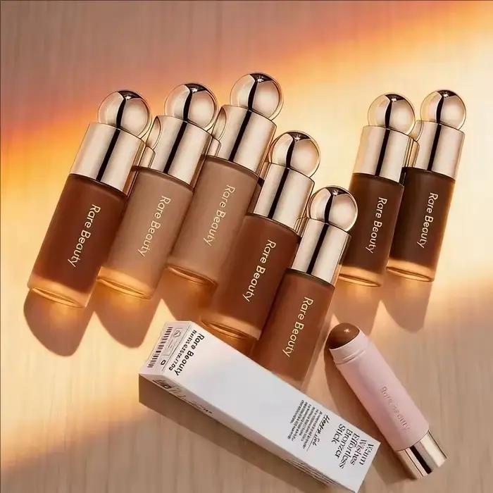 Coffret Maquillage Luxe Rare Beauty : Bronzer Liquide, Blush Liquide, Stick de Contouring Longue Tenue et Imperméable – Tendance et Populaire