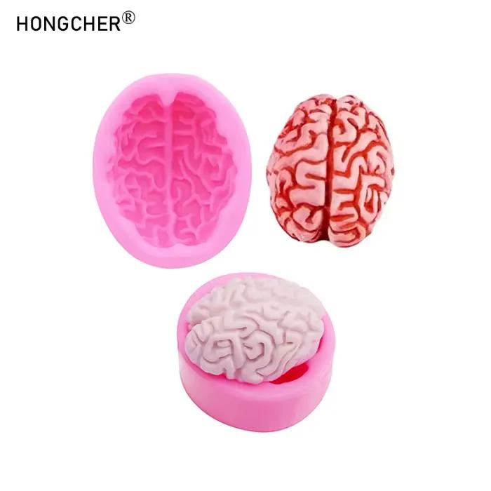 Moule en silicone pour chocolat et fondant en forme d'organe cardiaque, moule à gâteau en forme de cerveau, moules de cuisson DIY pour décoration par goutte à goutte