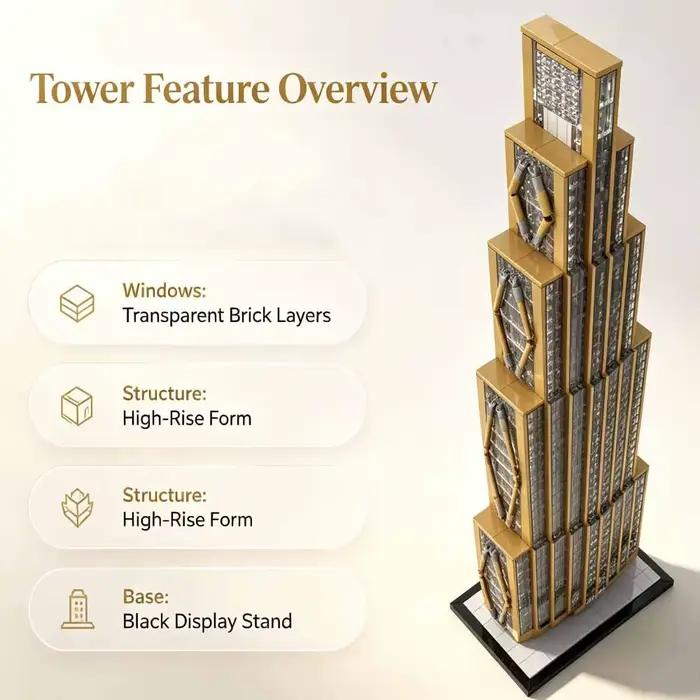 MOC-163239 Blocs de construction 270 Park Avenue, modèle d'architecture de gratte-ciel de New York à l'échelle 1:800, ornement de collection de bureau emblématique