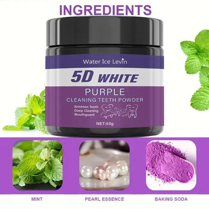 Poudre nettoyante pour les dents violette - Sans sulfate