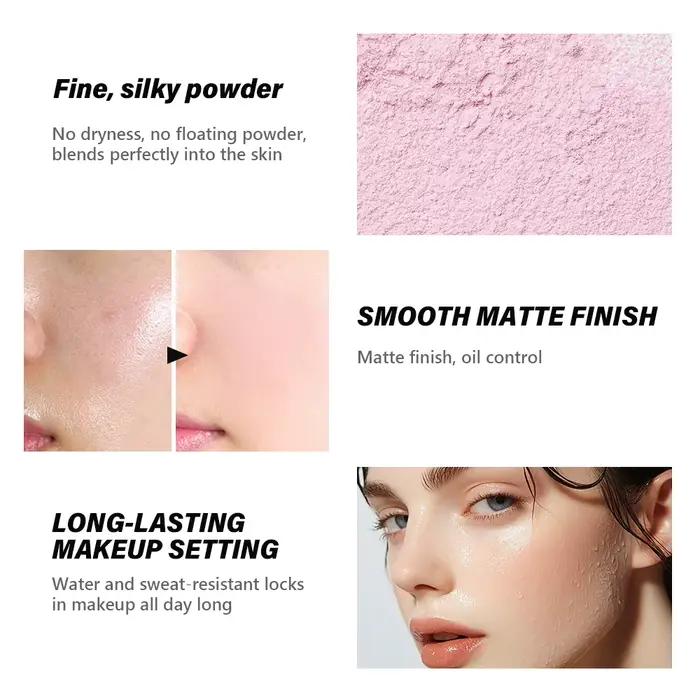 Poudre Libre Fixatrice et Matifiante Longue Tenue Contrôle du Sébum Effet Naturel Matifiant Éclaircissant Waterproof Cosmétiques de Maquillage
