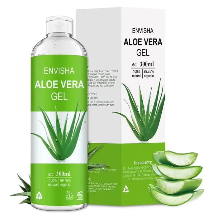 ENVISHA Gel d'aloe Vera apaisant hydratant acide hyaluronique traitement réparateur de coups de soleil soins de la peau crème pour le visage corps antiprurigineuse