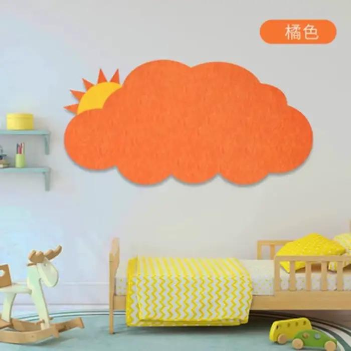 Planche en feutre colorée, autocollant mural de fond d'exposition de maternelle, nuage, Photo auto-adhésive, œuvre d'art, décoration de chambre d'enfant