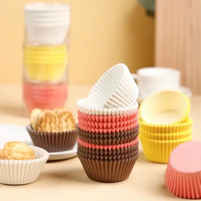 100 pièces jetables Muffin tasses oeuf tarte moules résistant à la chaleur Cupcake tasses épaissi papier Cupcake doublures tarte moules outils de cuisson