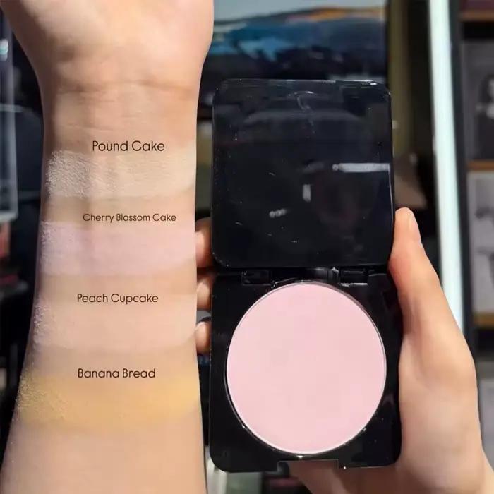 Nouvelle Poudre Compacte Matifiante 8 Couleurs, Contrôle du Sébum, Imperméable, Poudre Libre Naturelle, Maquillage Longue Durée, Gloss Hydratant pour les Lèvres