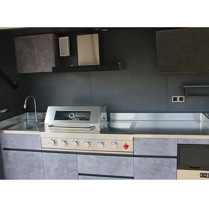 Meuble de base pour évier de cuisine extérieure, station barbecue modulaire en acier inoxydable pour patio et jardin, personnalisable