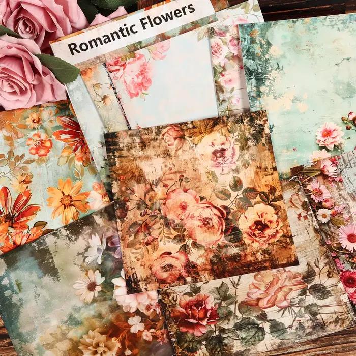 Autocollant de fond de Scrapbook auto-adhésif de grande taille, pour bloc de fond, fournitures de Scrapbooking, passionnés de journaux, 12 feuilles