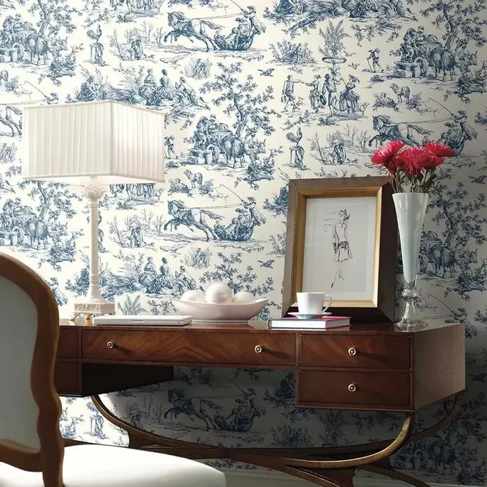 Papier peint Seasons Toys, style de vie agricole, bleu marine