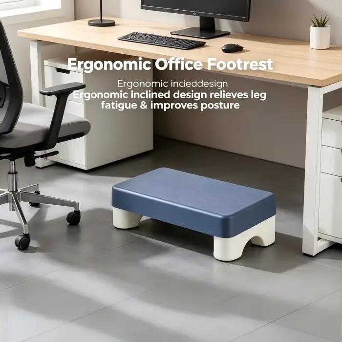 Repose-pieds ergonomique en PP sous le bureau, repose-pieds confortable et peu encombrant pour le travail au bureau, les études, le canapé, la maison