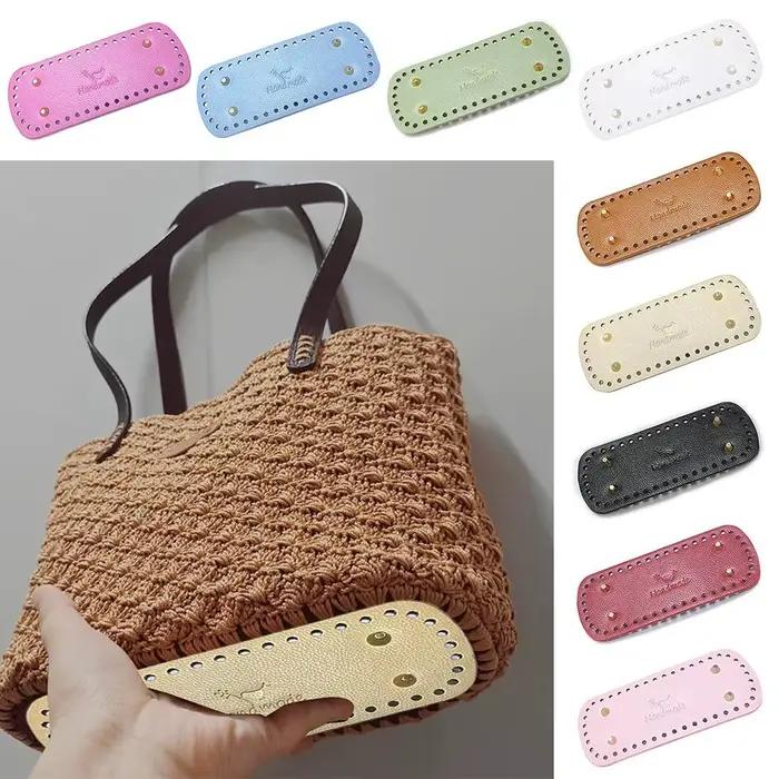 Nouveau 8x20cm fond de sac avec trous résistant à l'usure bricolage Crochet sac bas bricolage à la main Long fond sac accessoires