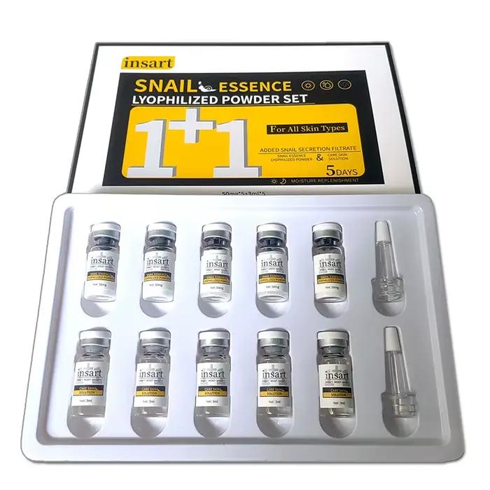 Ensemble de poudre lyophilisée à l'essence d'escargot Anti-âge pour l'élimination des rides