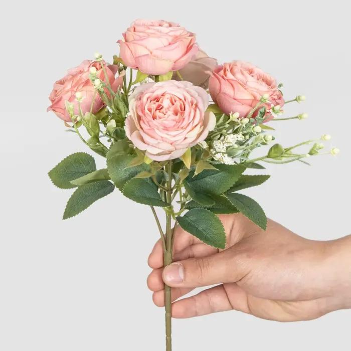 Fleurs artificielles pivoine maison chambre Table bonsaï décoration extérieure cour jardin Bouquet couronnes accessoires de fond de mariage