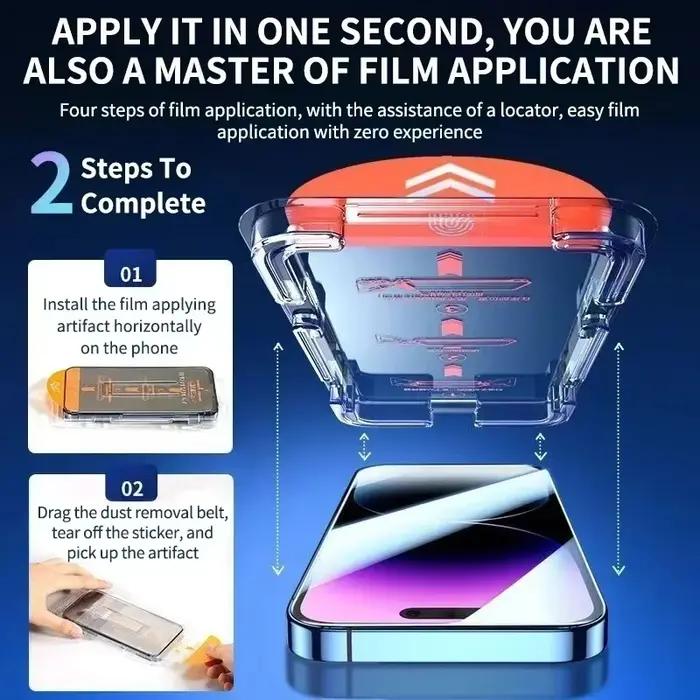 Lot de 3 protections d'écran en verre trempé HD pour iPhone 17 16 Pro Max 15 14 11 12 13 Mini, anti-rayures, installation sans poussière