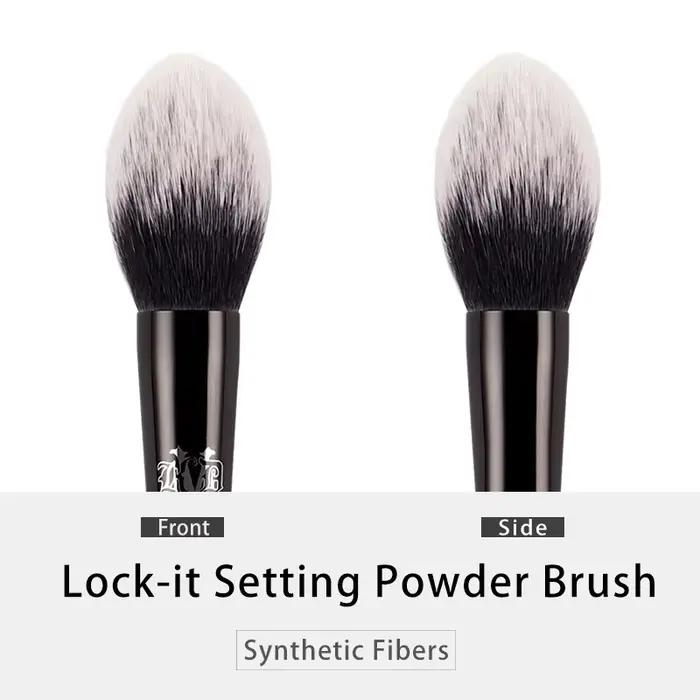 Kat Von D-pinceau de maquillage 20 pinceau à poudre cheveux en fibres douces élégant manche noir pinceaux