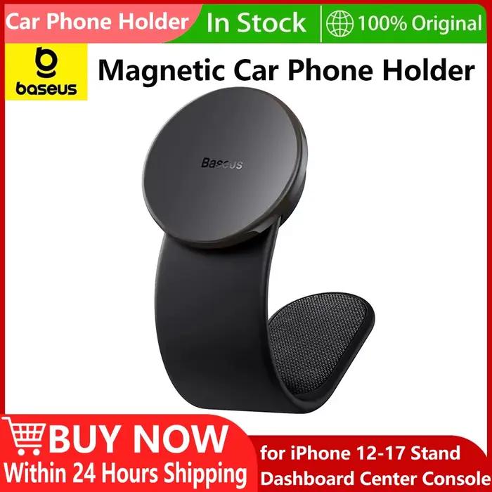 Baseus support de téléphone magnétique pour voiture 15W chargeur sans fil support de téléphone de voiture pliable pour iPhone 12-17 support tableau de bord Console centrale