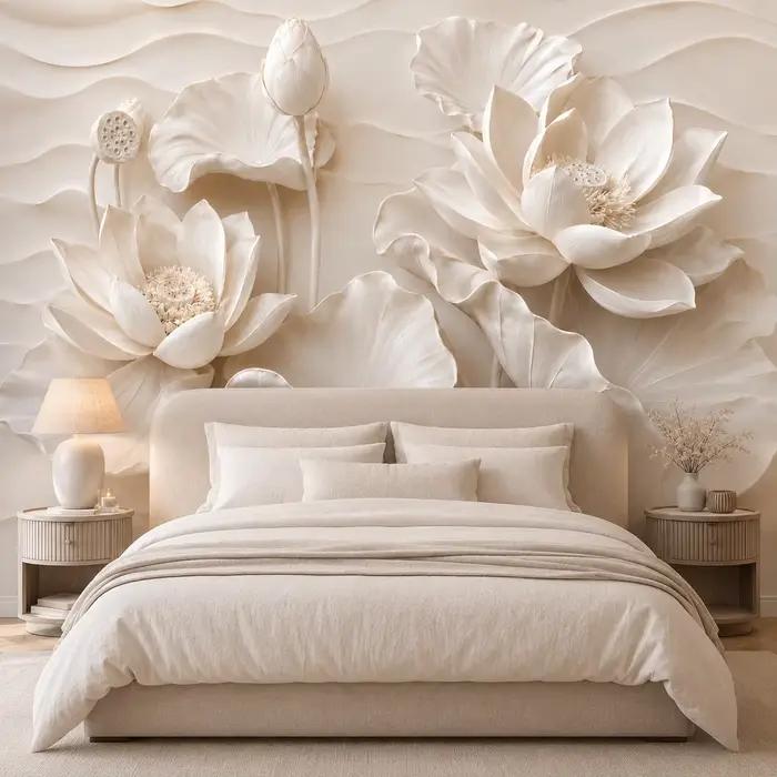 Salon, Chambre à coucher, Fond TV, Papier peint mural floral 3D, Grand papier peint décoratif pour la maison, Colle pour papier peint nécessaire