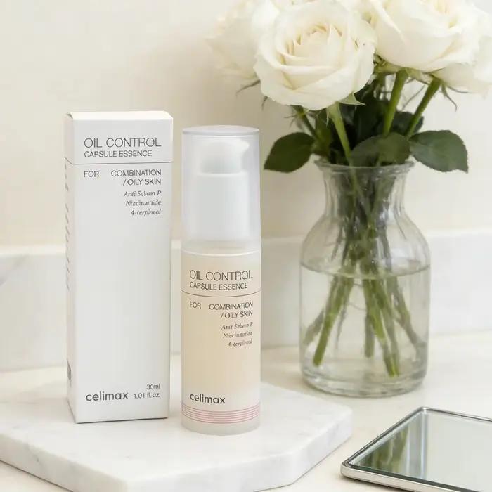 Sérum Visage Anti-Sébum Celimax 30ml à la Niacinamide et au 4-terpineol pour Peaux Mixtes à Grasses – Essence Capsule Contrôle du Sébum et Éclaircissante