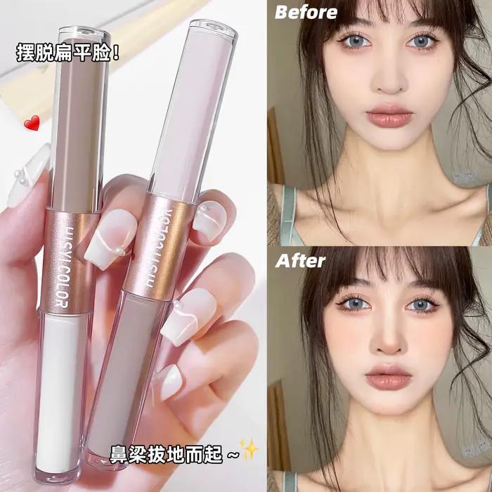 Surligneur Double Tête HISYI Bronzer et Surligneur Crémeux Pour Illuminer et Définir le Teint Occasions Spéciales Élégance Naturelle