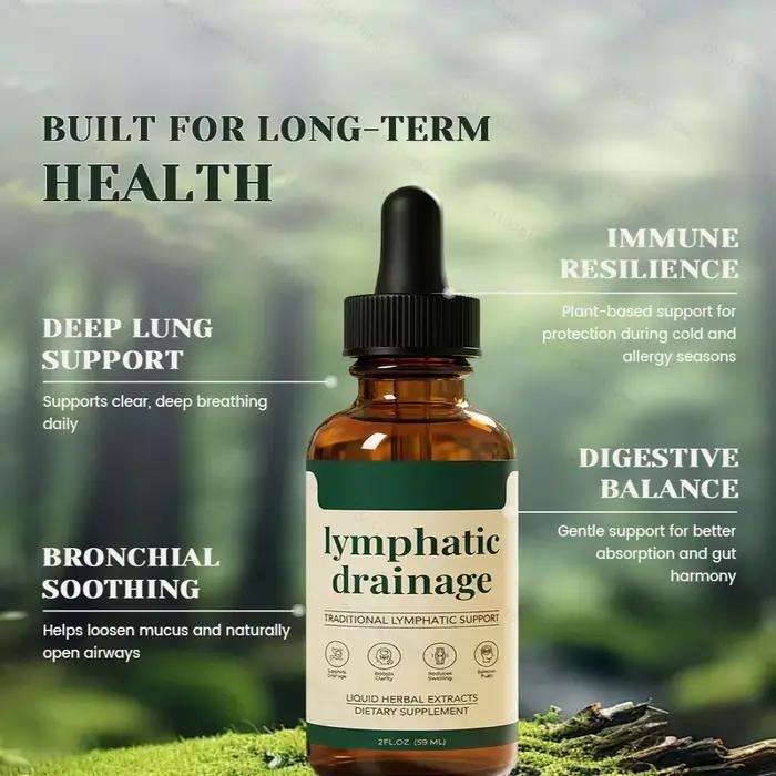 Gouttes de drainage lymphatique 59 ml – Formule naturelle à base de plantes pour l'élimination des toxines