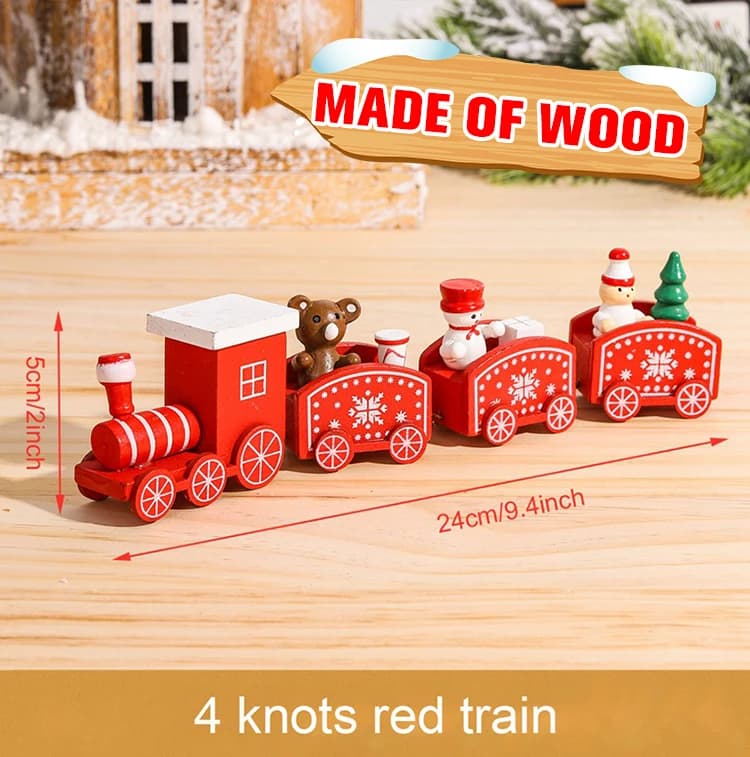 Train de noël en bois 2024, ornement de noël, décorations de joyeux noël pour la maison, cadeaux de