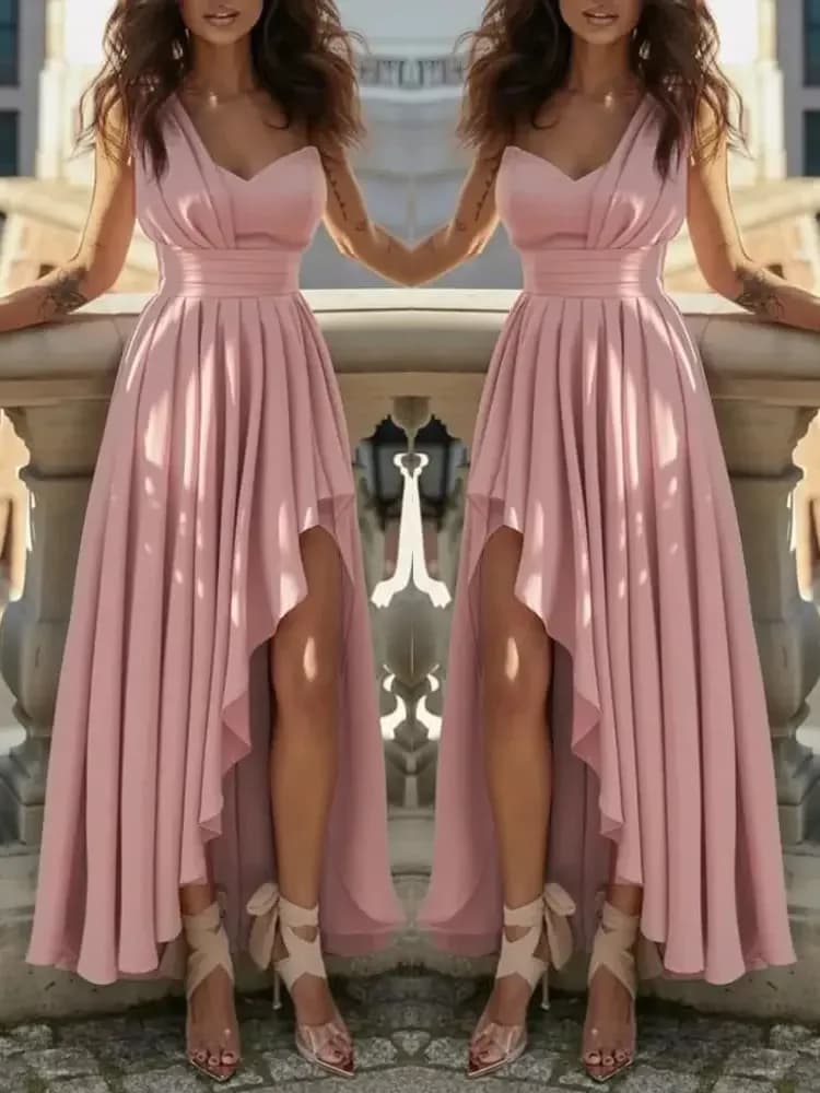 Robe de Soirée Sexy et Élégante Rouge pour Femme, Tenue de Cocktail Chic, Gala, Remise de Diplôme, L