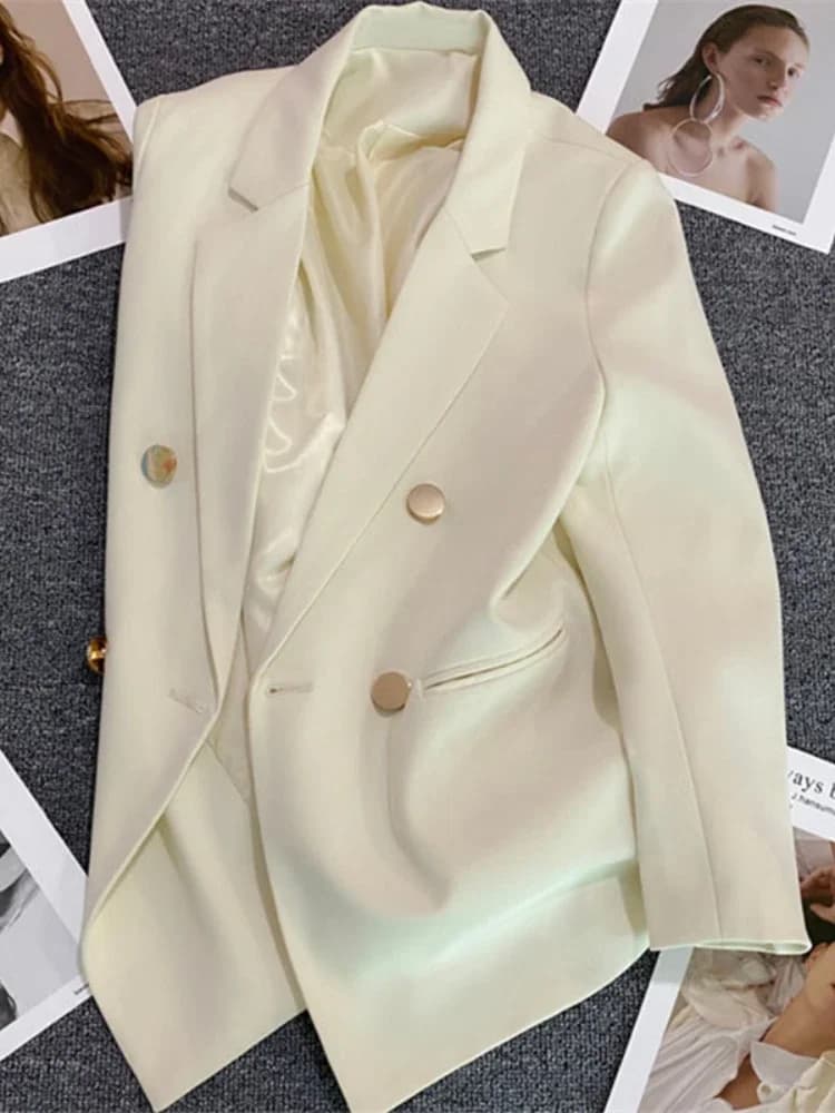 Femmes costume Blazer élégant manteau 2025 printemps automne mode coréenne Blazer luxe Double bouton