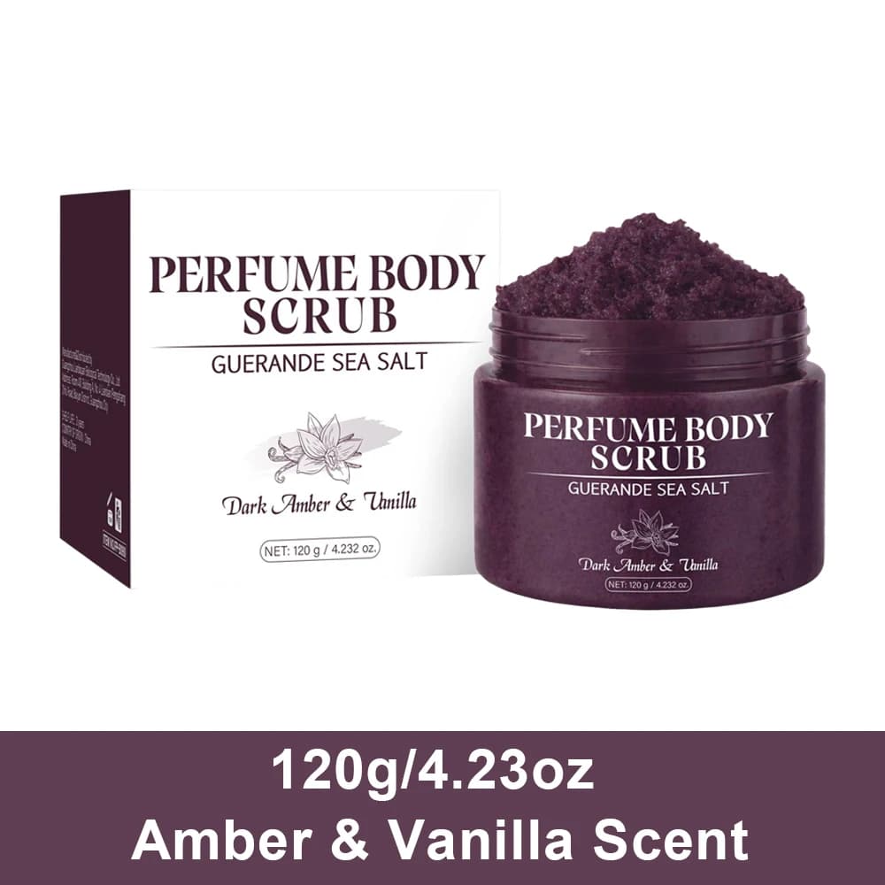 Gommage corporel exfoliant au sel de mer 120g pour une peau lisse, éclaircir le teint, parfum ambre