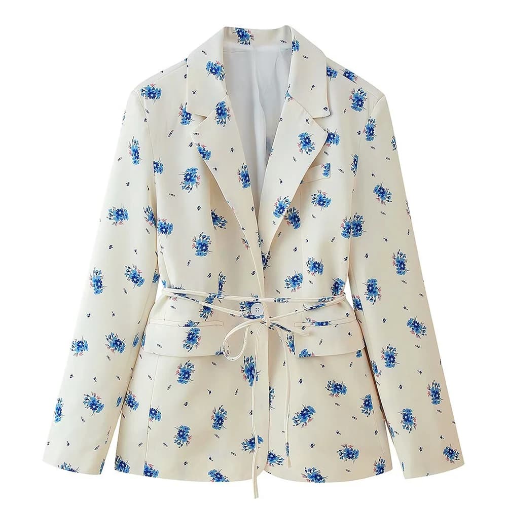 Femmes Blazer 2025 nouvelle mode à lacets Blazer pour femmes imprimé revers dames Blazer haut élégan
