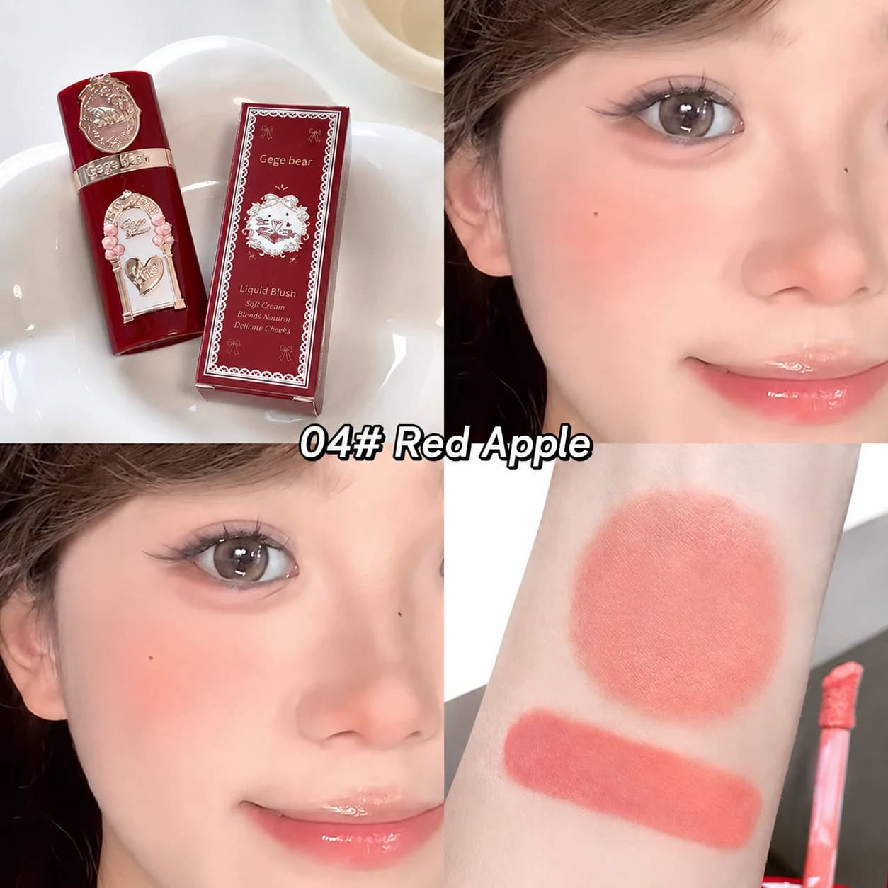 Fard à joues liquide matifiant pour le visage, crème éclatante pour un rouge naturel et sain, idéal