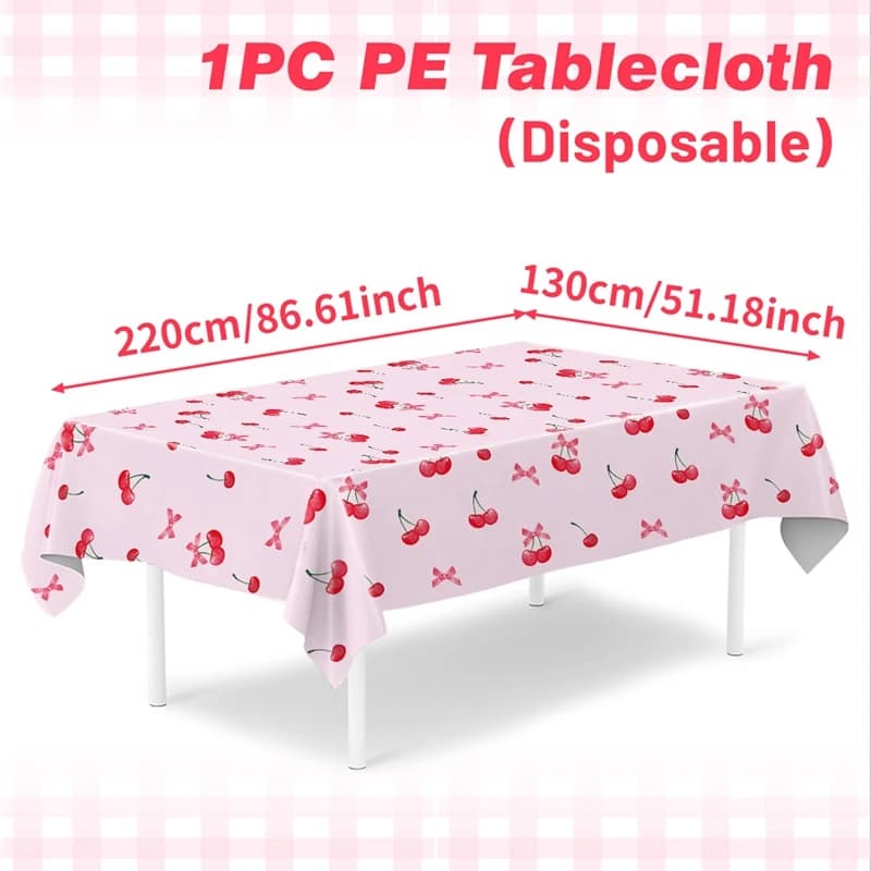 Nappe blanche et rose avec nœuds, décoration Coquette pour anniversaire féminin, pour fête prénuptia