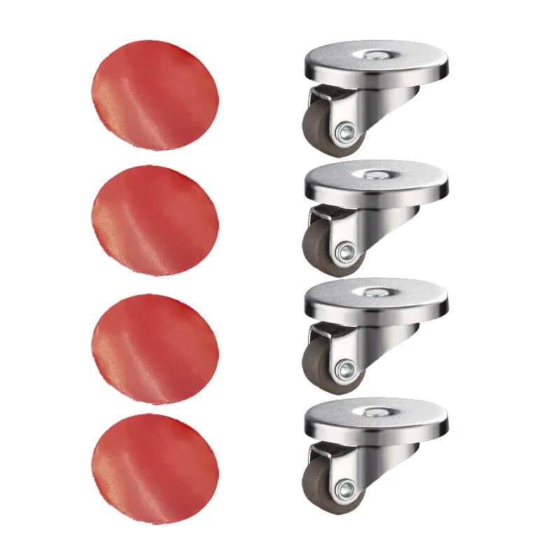 Mini jeu de roulettes pour meubles, 4 pièces, roues pivotantes auto-adhésives à profil bas de 0.5 po