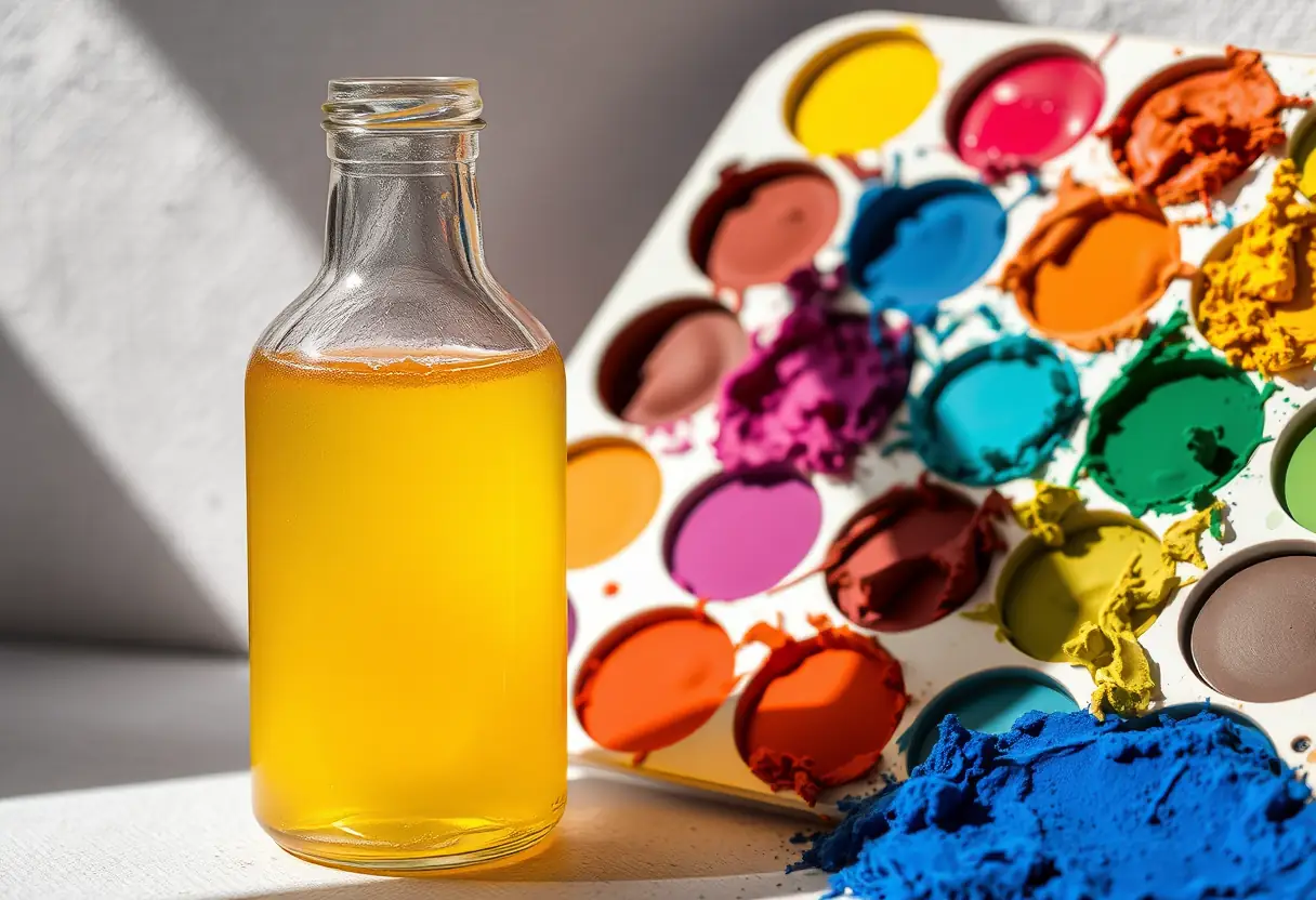 Flacon de crème avec pigments