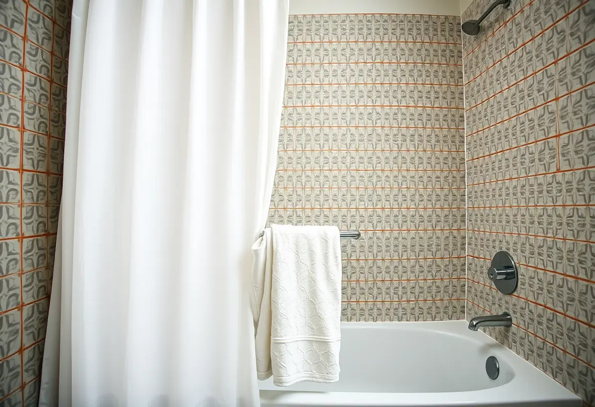 Douche et baignoire dans une salle de bains
